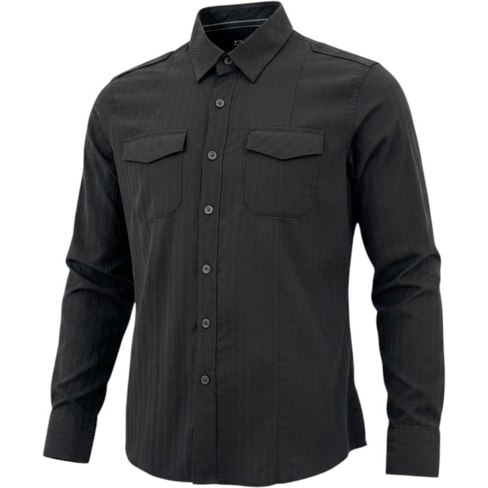 7 Diamonds Men Size M Black Textured Stripe Long Sleeve Button Down Shirt New